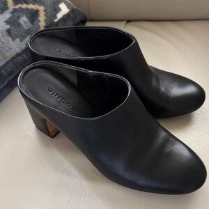 Vince Women's Black Leather Mules